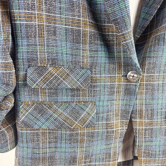 Veronica Beard Martel Dickey Cotton Linen Blend Plaid Dickey Jacket Blazer 12 - Picture 4 of 10